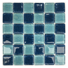 Blue Green 3D Bathroom River Stone Glass Mosaic for Pool